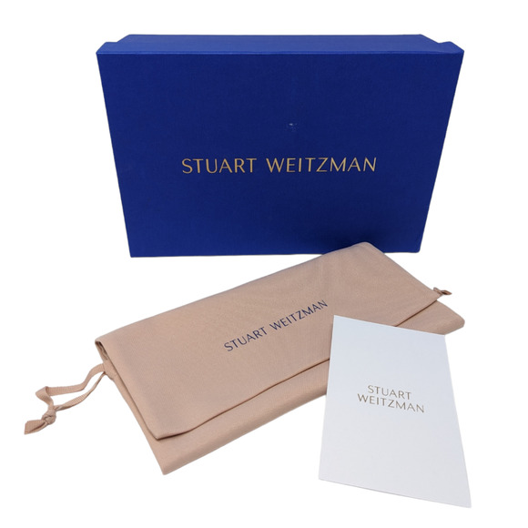 NWT Stuart Weitzman Astrid Silver Leather Ankle Wrap Sandal Pumps Size 10 - Picture 9 of 10